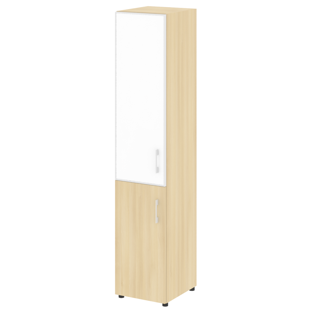 Шкаф узкий Рива Ялта 400*450*1987 Рива Ялта Акация Лорка/Стекло White