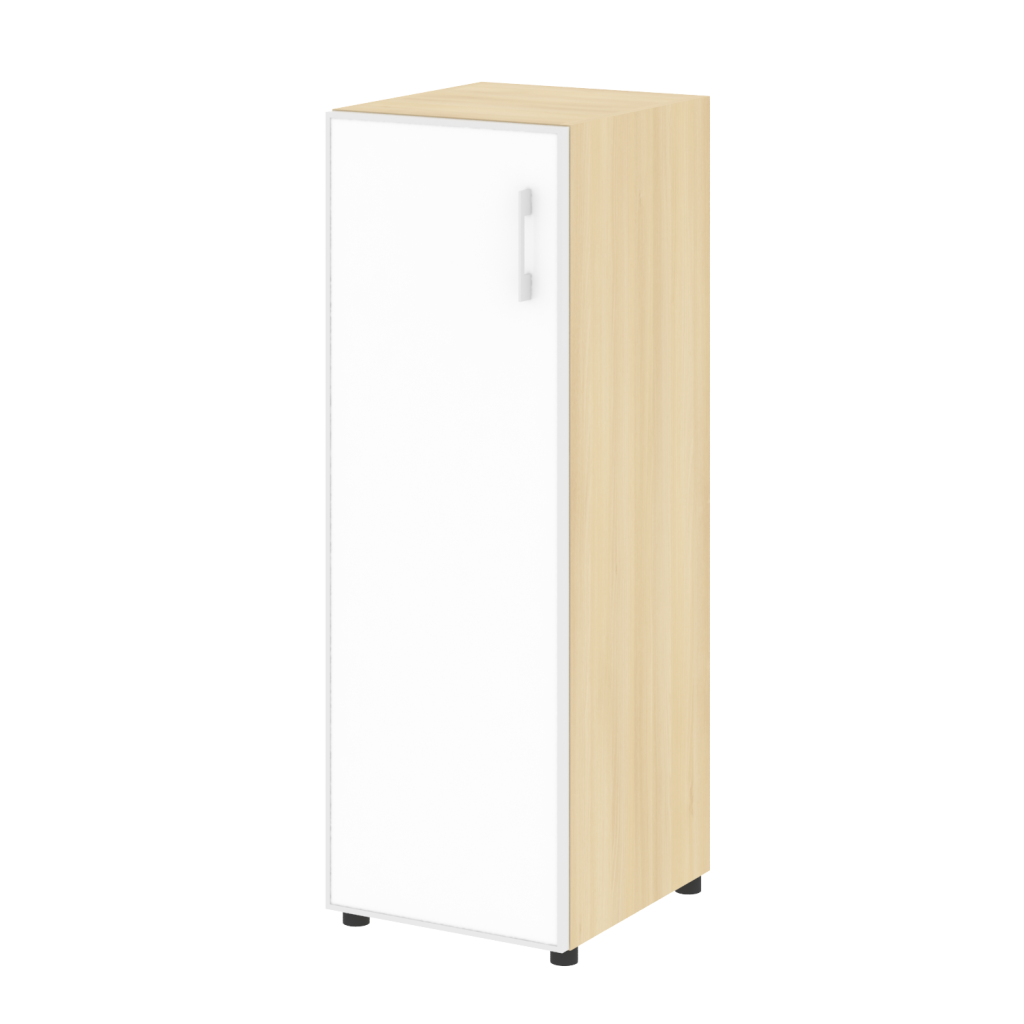 Шкаф узкий Рива Ялта 400*450*1195 Рива Ялта Акация Лорка/Стекло White