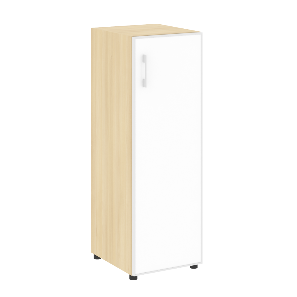 Шкаф узкий Рива Ялта 400*450*1195 Рива Ялта Акация Лорка/Стекло White