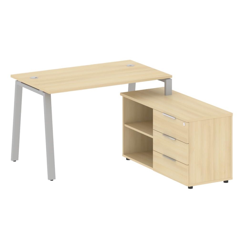 Рабочая станция с опорной тумбой правая Рива Метал Систем 1300*1520*750 Рива Метал Систем Акация Лорка