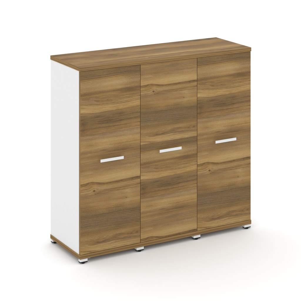 Шкаф три узкие секции, 3 ниши Концепт 1252*420*1186 Концепт Сандал Янтарный/Белый металл