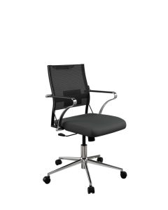 Кресло с низкой спинкой ErgoLife Sit Air 24 Топган Черный/Хром